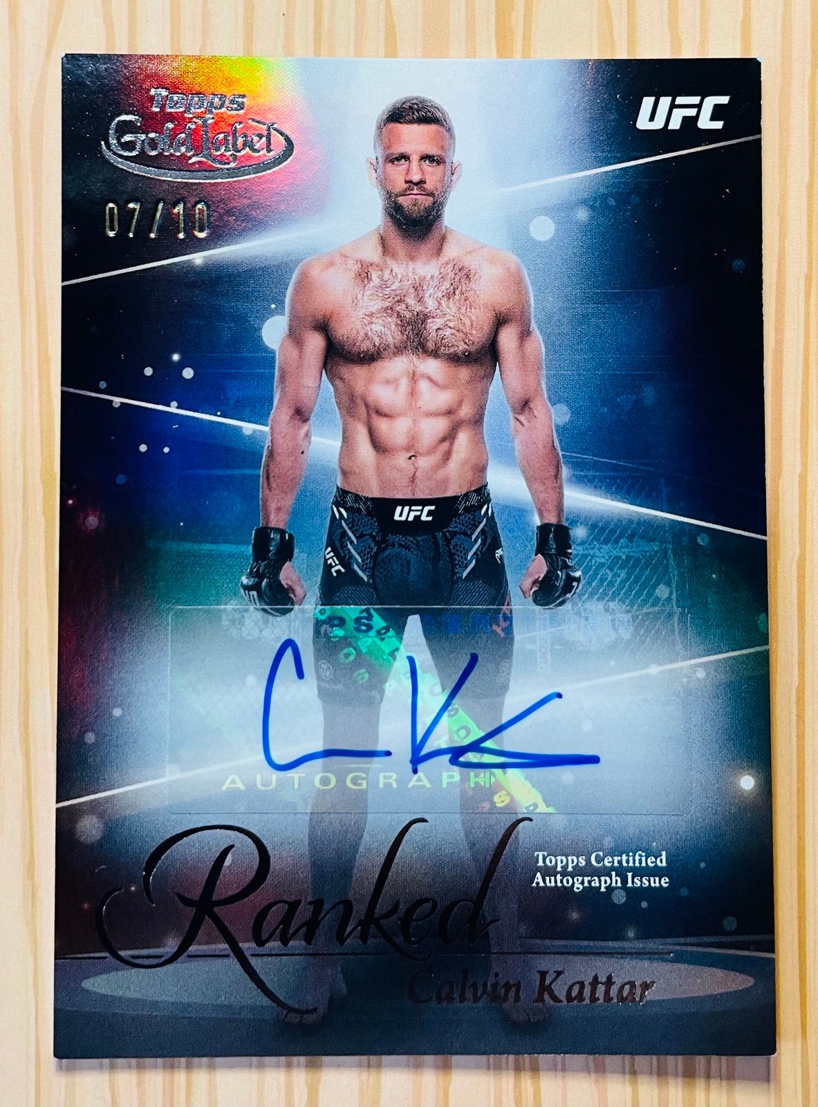 2024 Topps Gold Label UFC Calvin Kattar Ranked Ink Autograph #RIK-CKA Black /10