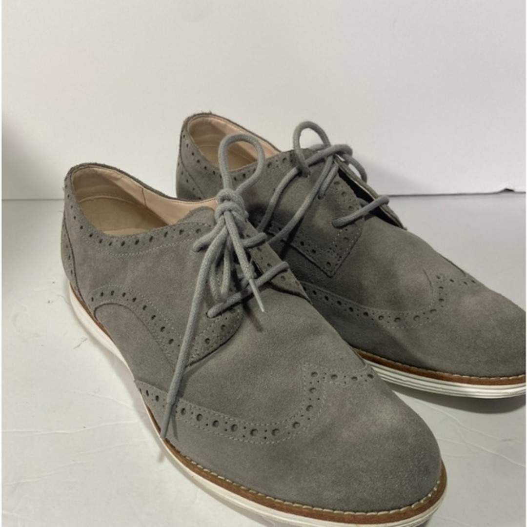 COLE HAAN Womens 9B Original Grand Wingtip II Lace Up Shoes Vapor Grey