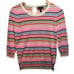J Crew Women's Italian Cashmere Stripe Soft Rainbow Crewneck Sweater Size Small