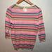 J Crew Women's Italian Cashmere Stripe Soft Rainbow Crewneck Sweater Size Small