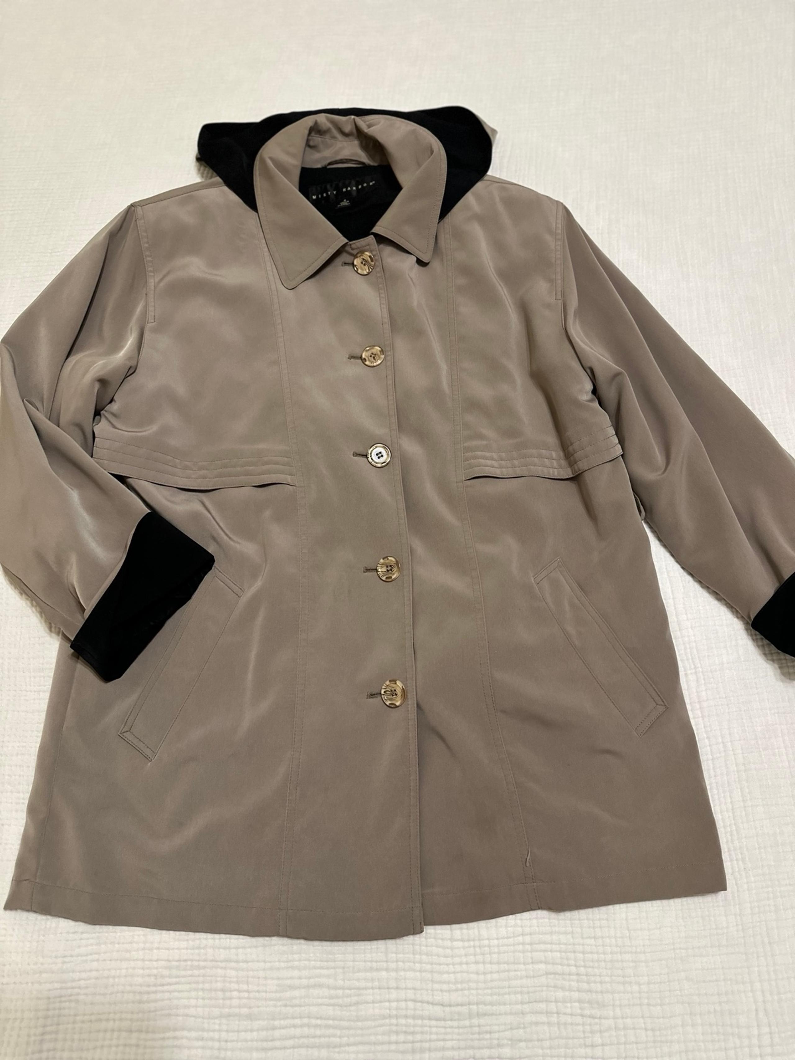 ⭐️ Vintage Misty Harbor Original khaki lined Coat Women's 8 Retro removable hood