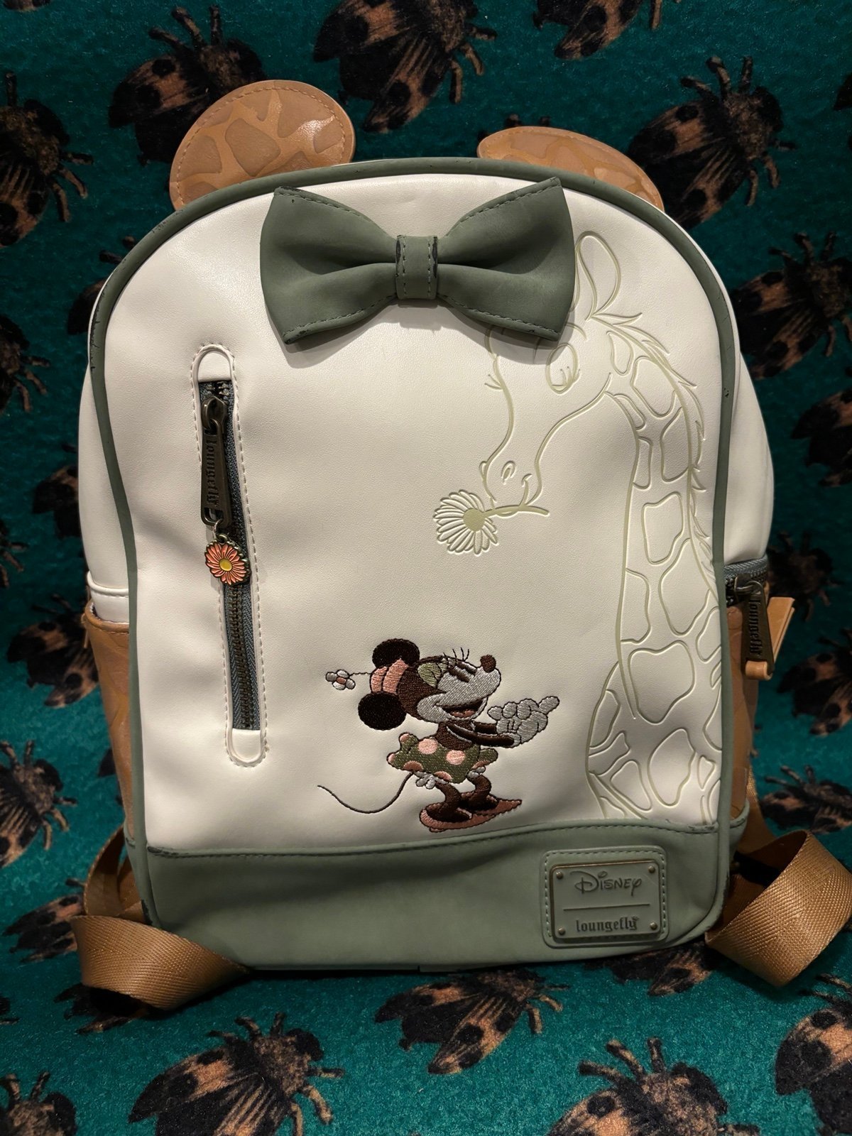 Loungefly Disney Backpack Safari Minnie Mouse Giraffe Mini Bag Jungle GOOD Rare