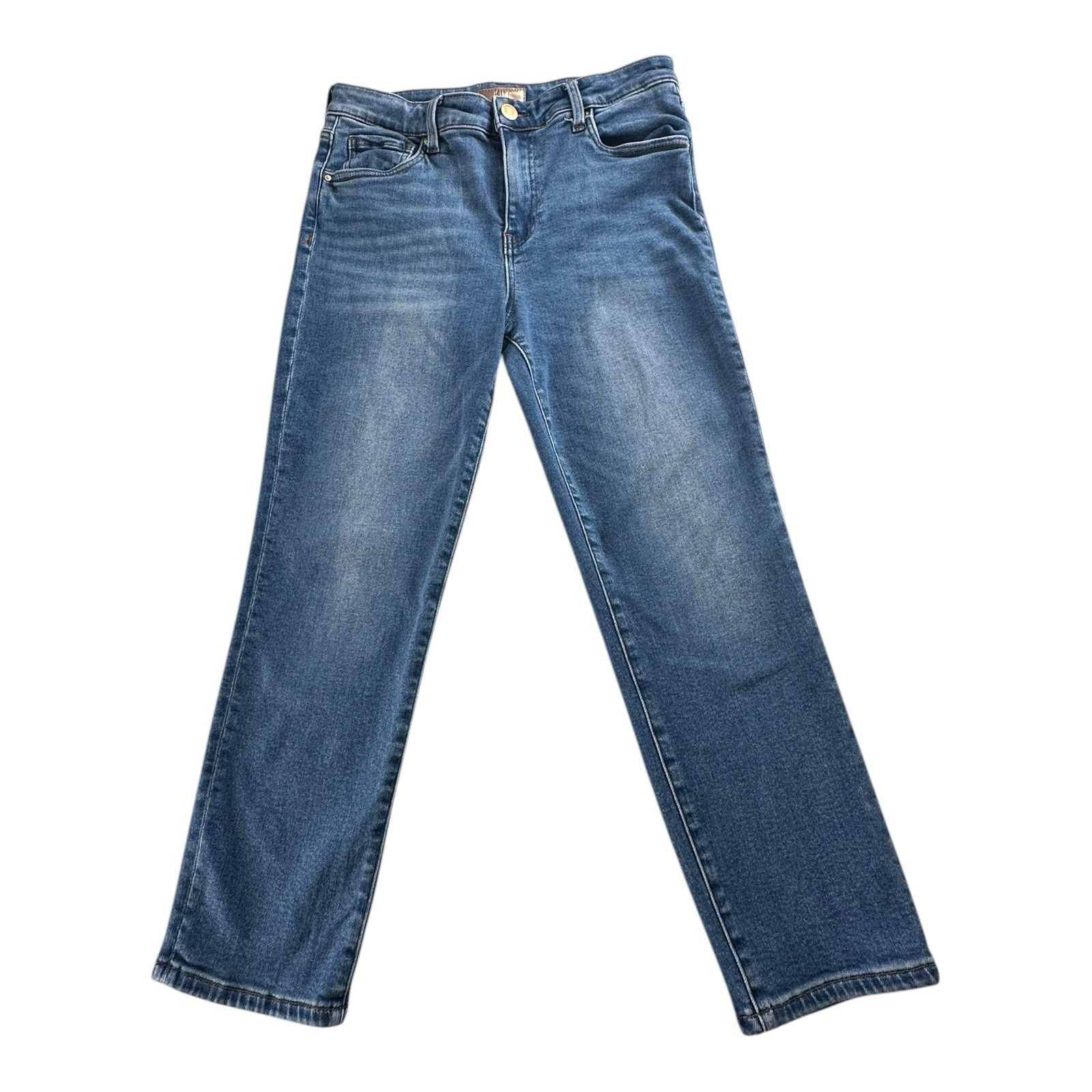 Kut From the Kloth Jeans Women's Size 8 Crop Straight Leg Raw Hem Distressed