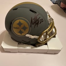 Najee Harris Autographed Slate Mini Helmet Fanatics COA Pittsburgh Steelers