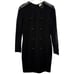 Vintage Creations Joseph Ribkoff Sheath Dress Size 12 Gold Buttons Sheer Sleeves