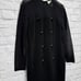 Vintage Creations Joseph Ribkoff Sheath Dress Size 12 Gold Buttons Sheer Sleeves