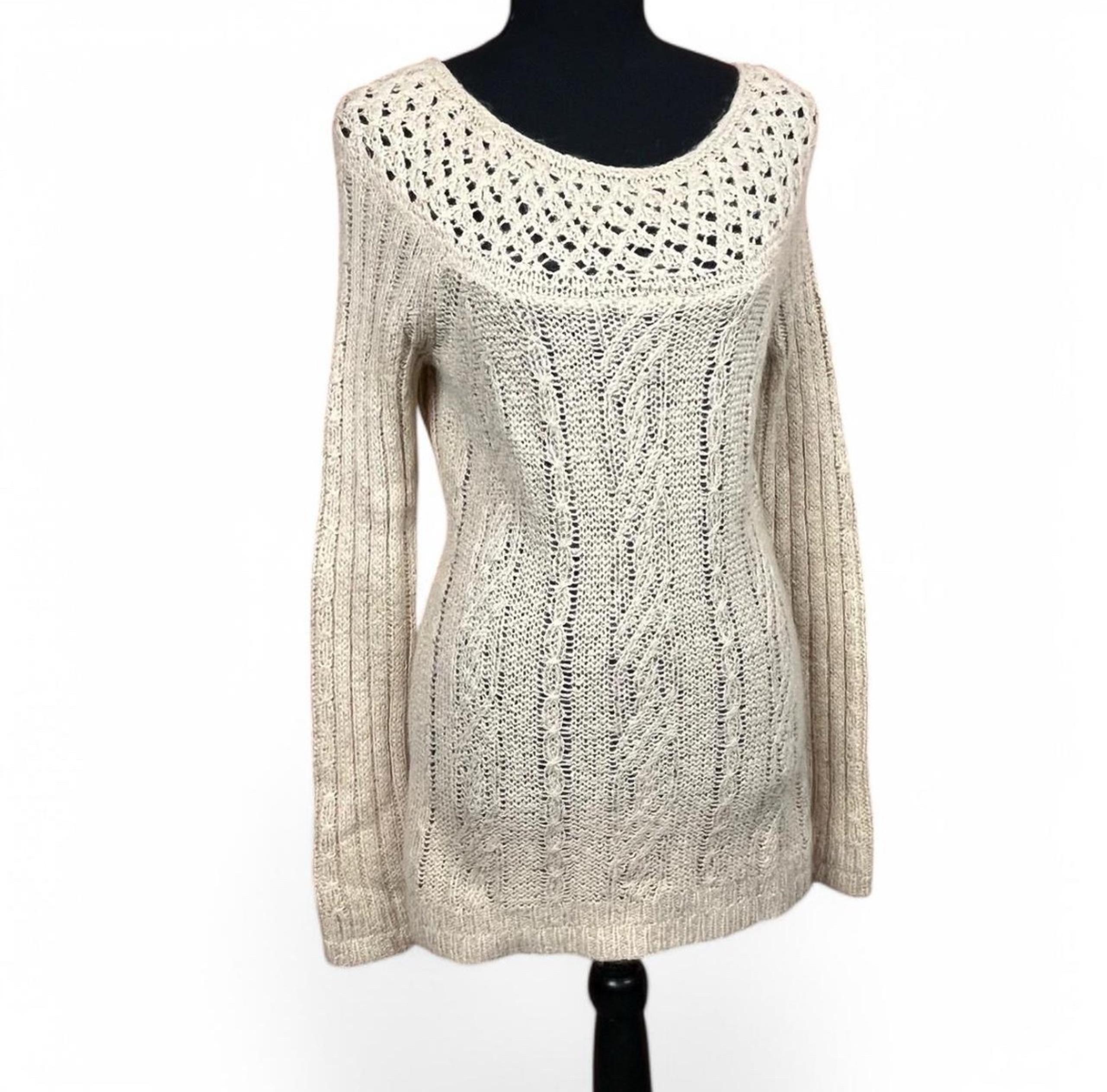 LOFT Cream Knit Sweater