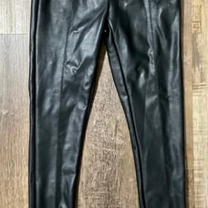Topshop faux leather leggings women’s size 6 black NWT lined zipper side