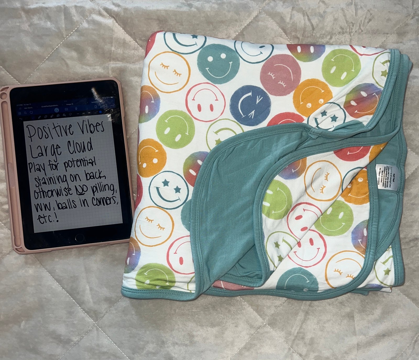 Positive Vibes Little Sleepies Cloud Blanket