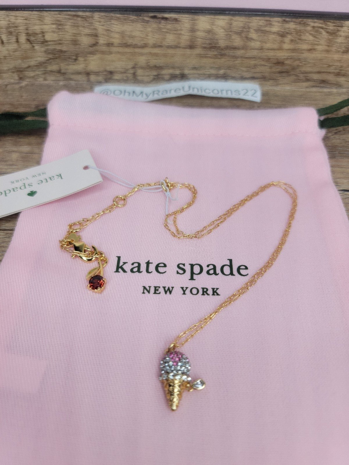 NWT Kate Spade New York Ice Cream Sundae Mini Pendant Necklace