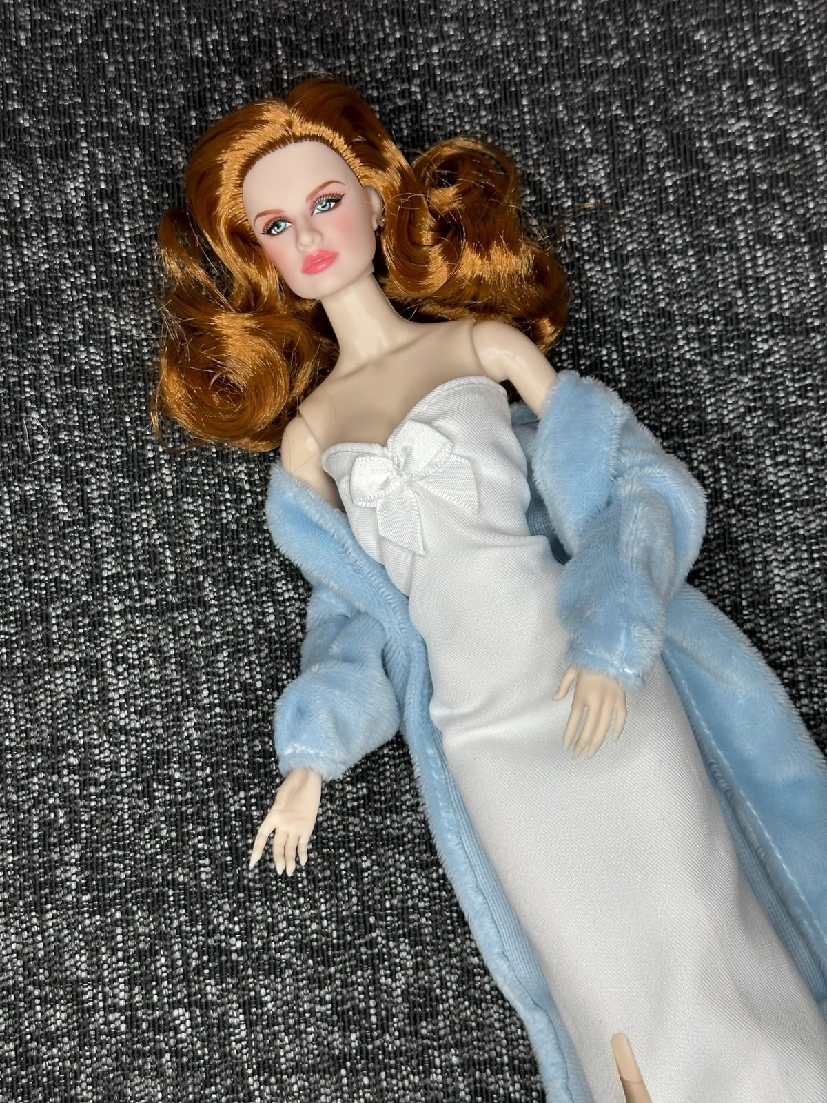 Custom Supermodel BJD Posable Doll Red-Orange Hair, Blue Aqua Eyes and Fair Skin