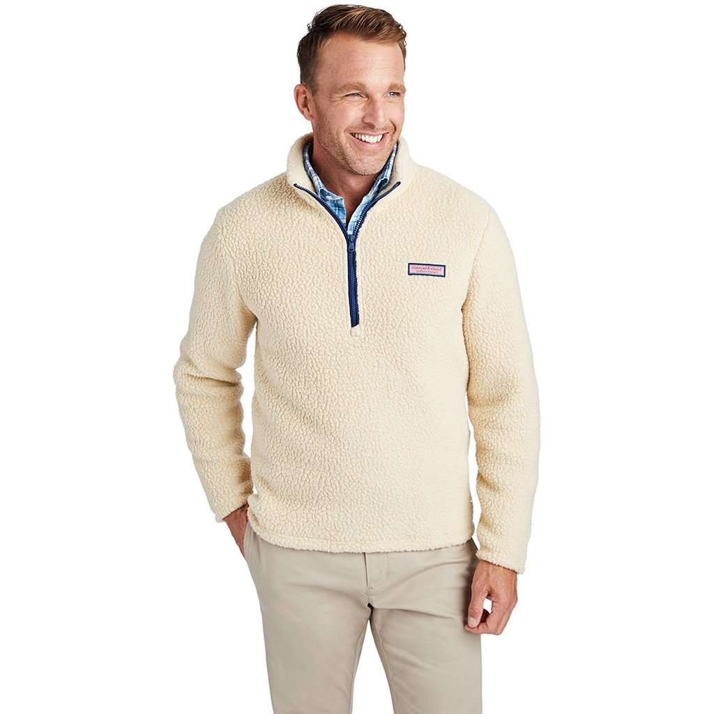 Vineyard Vines Heritage Sherpa 1/2-Zip in Camel XXSs