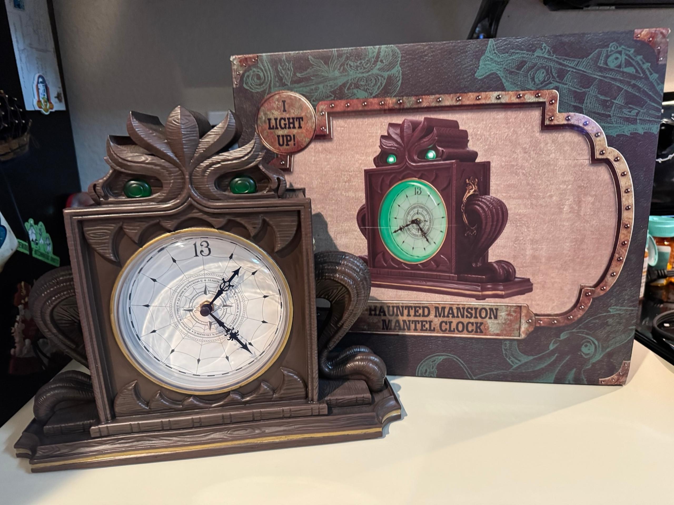 Cruise Line Treasure Exclusive Haunted Mansion Light Up Mantle Clock - Disney