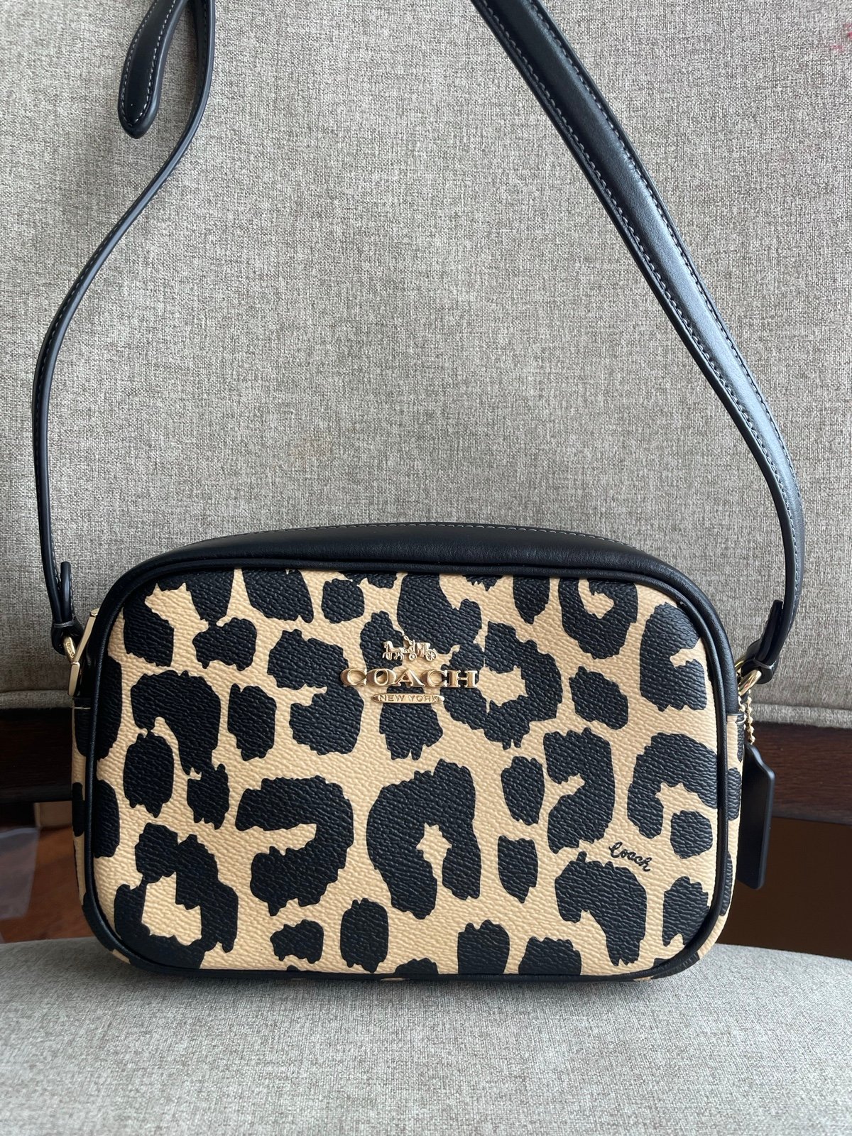 NWT！COACH MINI JAMIE CAMERA BAG WITH LEOPARD PRINT（COACH CY348）fast shipping