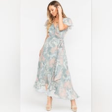 NWOT Show Me Your Mumu Size XXL Jess Ruffle Midi Dress Sage I Do Floral 198
