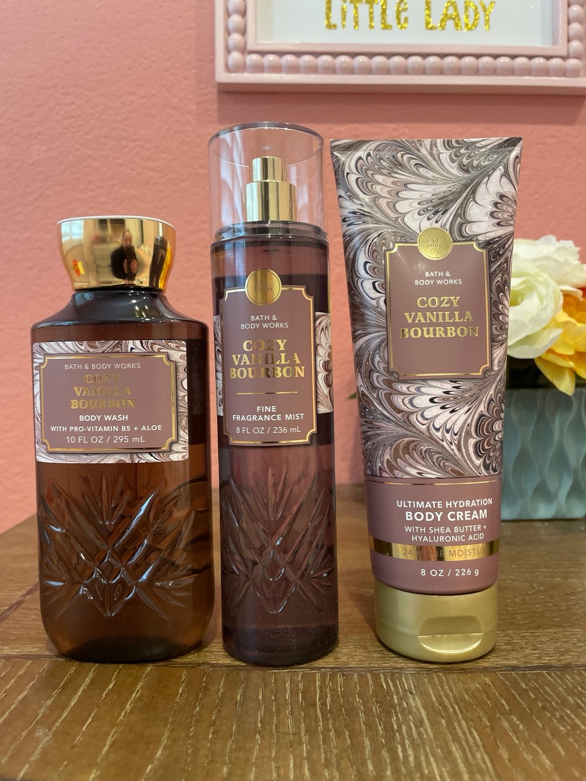 Cozy Vanilla Bourbon Body Mist, body Cream and Body Wash