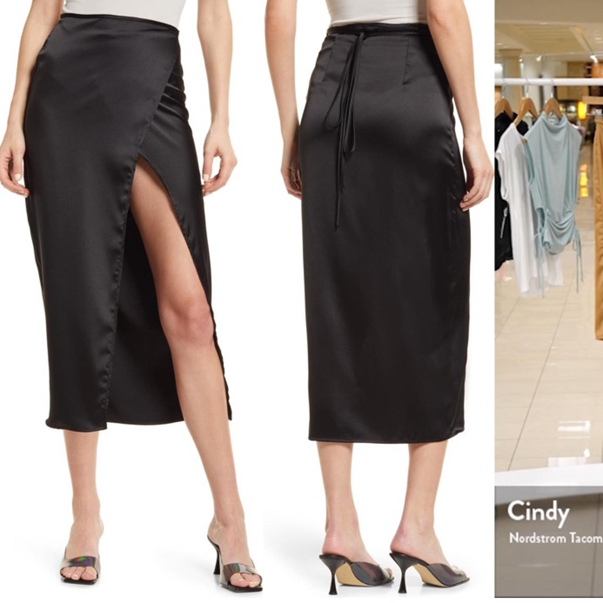 NWOT Topshop Satin Wrap Skirt