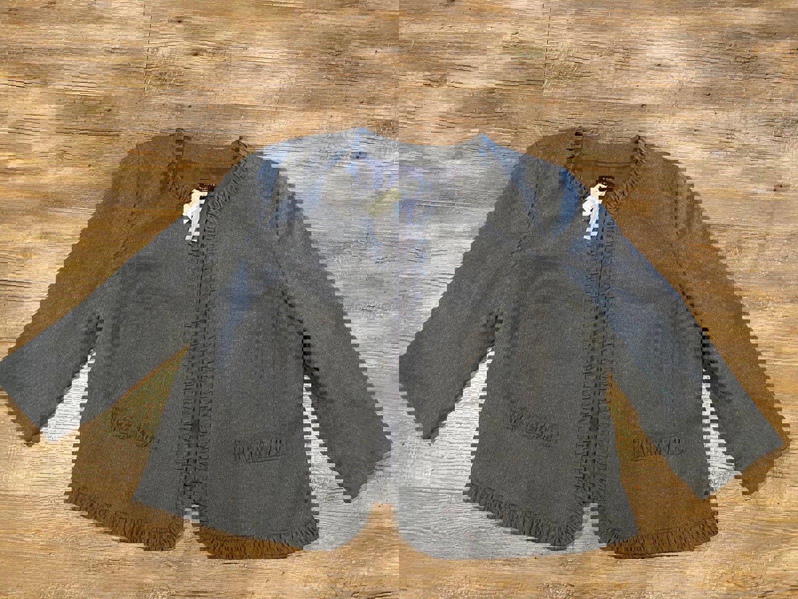 Talbots Grey Structured Blazer Wool Plus Size 24W NWT