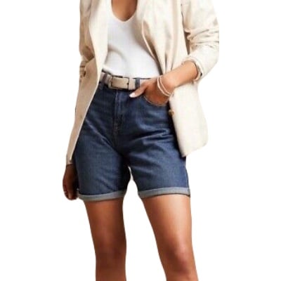 NWOT BANANA REPUBLIC Shorts 27/4 Denim Blue Wash Stretch Zip Pockets