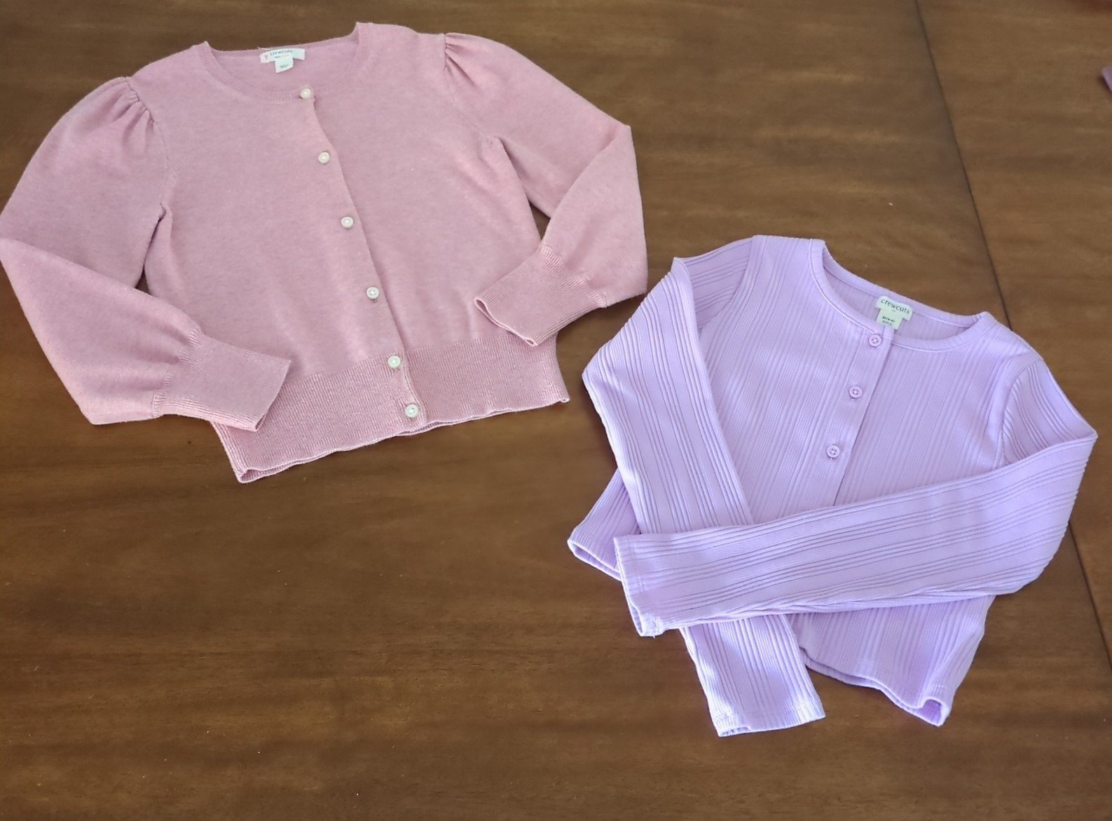 Cruwcuts cardigan long sleeve bundle pink/purple girls size 8/9 EUC