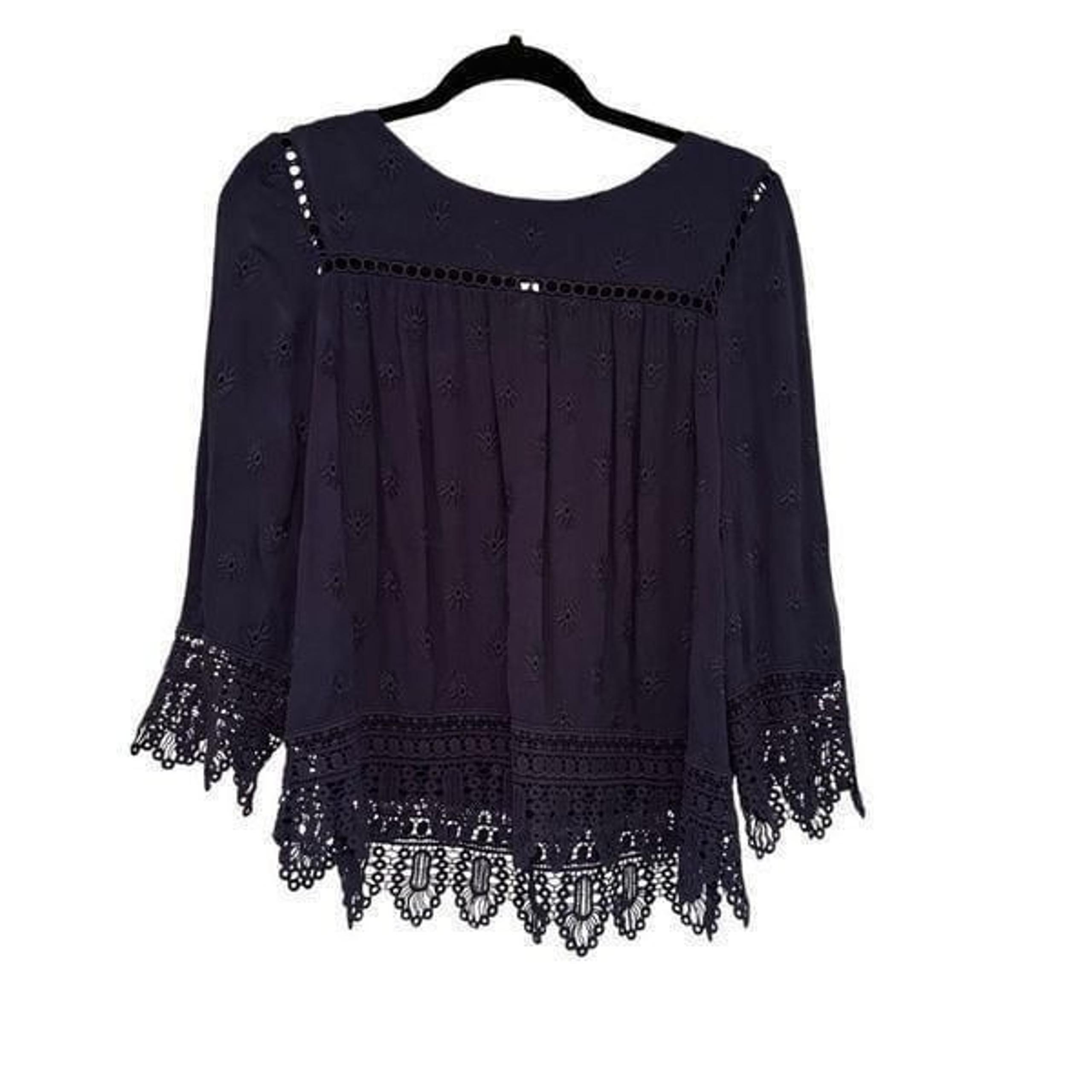 navy lace blouse - Daniel Rainn
