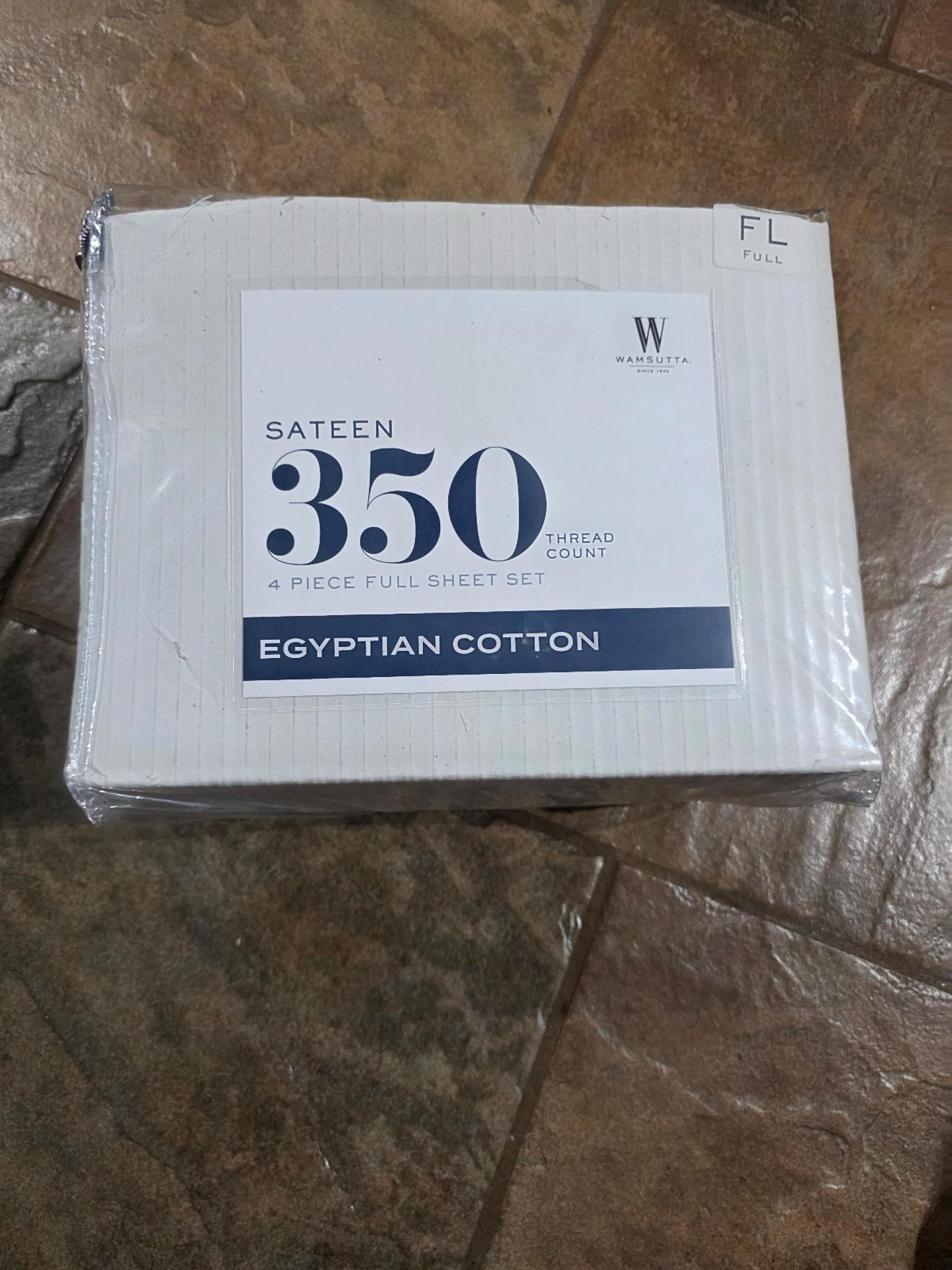 Wamsutta Sateen White 350 thread count Egyptian cotton 4 piece full sheet set