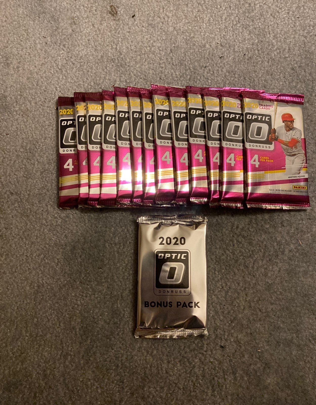 13 Donruss Optic baseball packs sealed