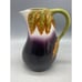 eggplant shaped Mancer pitcher 417814 purple green handle glass made Italy READ