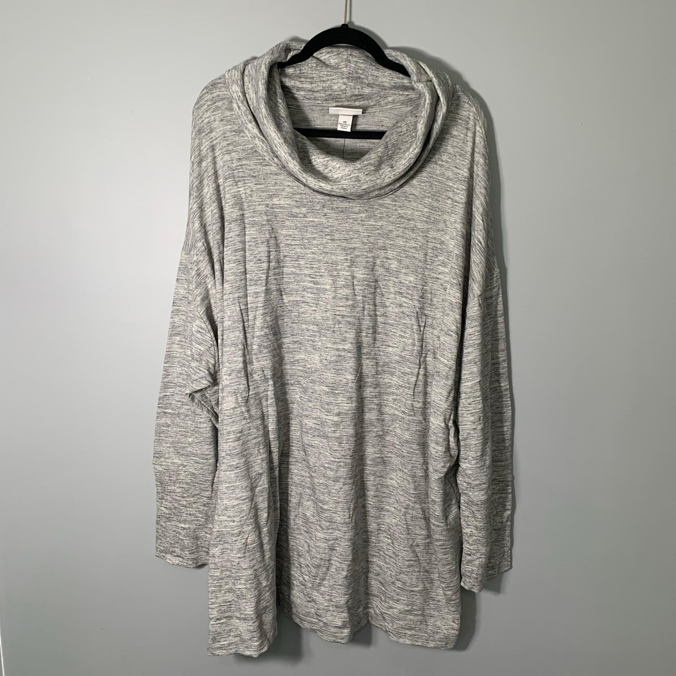 NEW Ava & Viv gray cowl neck long sleeve long lines pullover sweatshirt