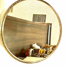 Vintage Gilt Mirrored Rotating Tray. G620