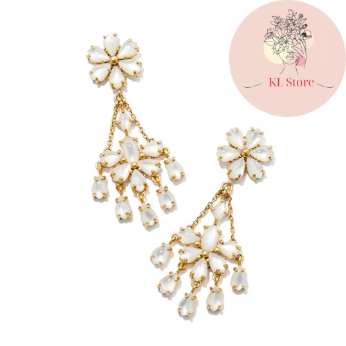 NWT WRANGLER® X YELLOW ROSE BY KENDRA SCOTT LAUREL EARRINGS | Ivory | WR149.99