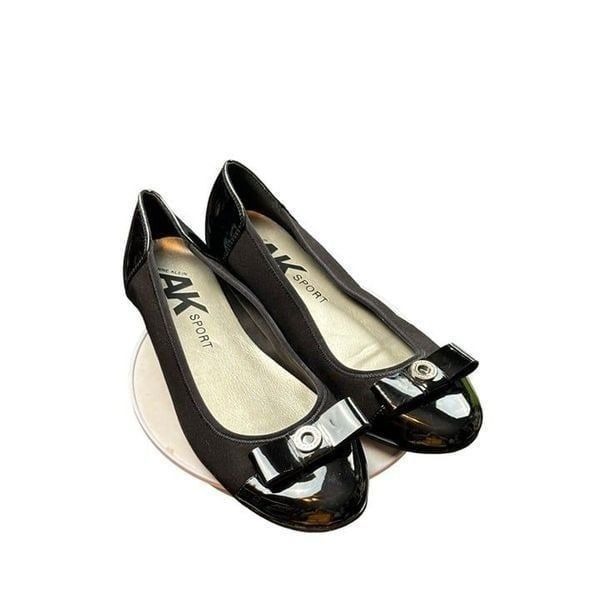 AK Anne Klein Sport Women's Black Ballet Flats With Bow Size 7.5