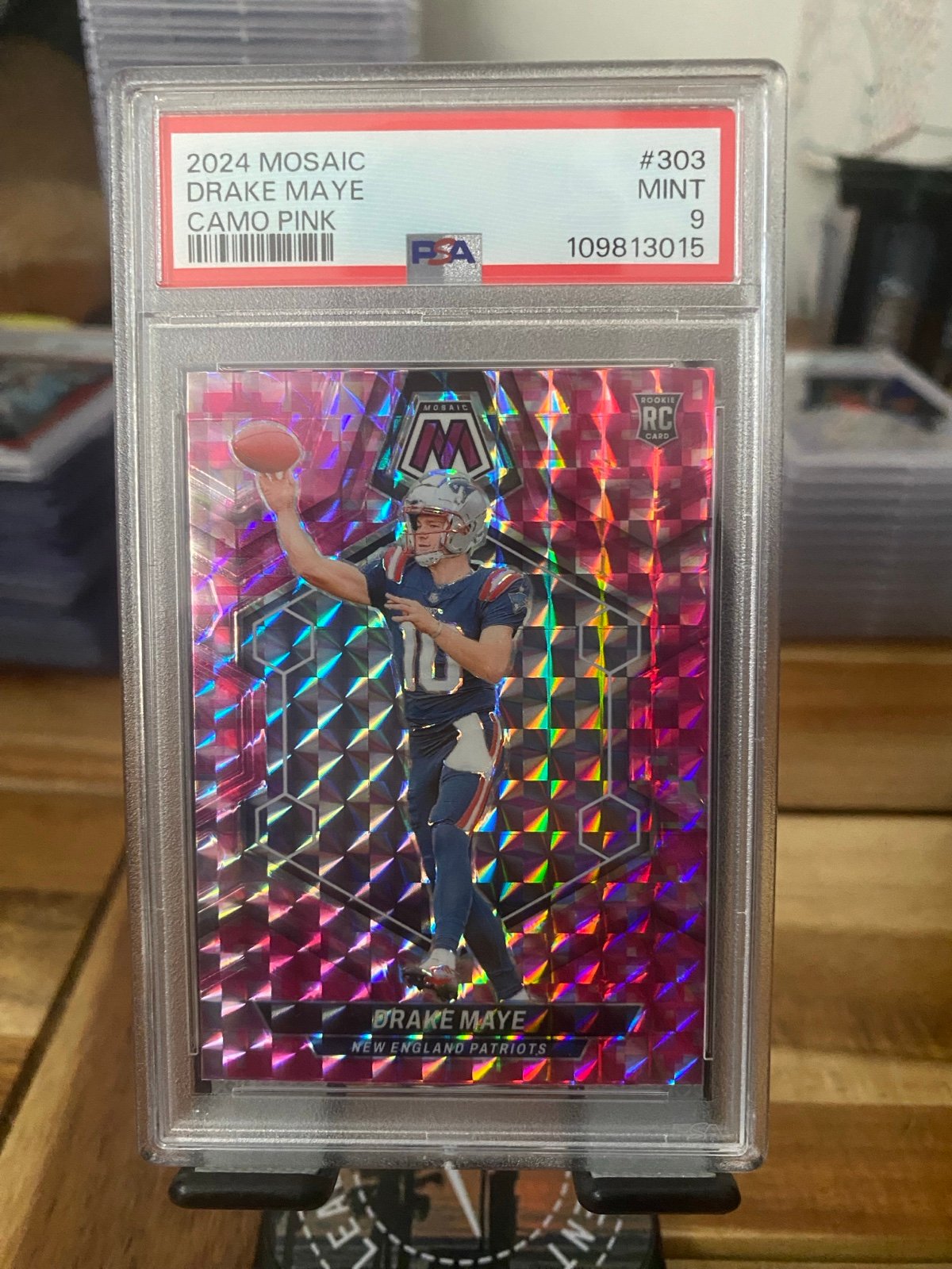 DRAKE MAYE (ROOKIE) - PANINI MOSAIC (PINK CAMO) PSA 9