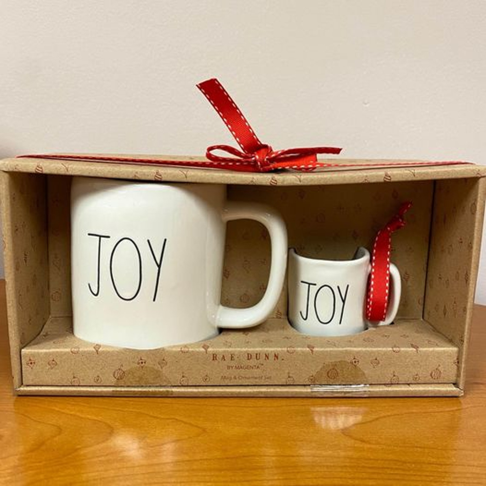 Rae Dunn Christmas Joy Mug & Mini Mug Ornament Set