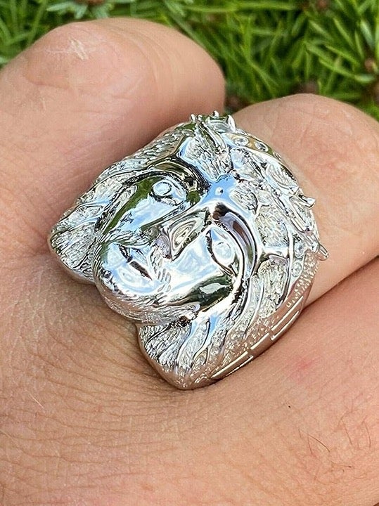 Solid 925 Sterling Silver Mens Jesus Face Ring with 8 CZ Size: 10 Brand New