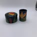 Vtg.Handmade Wooden Box & Cylinder Jar Adorned With Parrot & Tropical Foliage