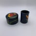 Vtg.Handmade Wooden Box & Cylinder Jar Adorned With Parrot & Tropical Foliage