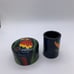 Vtg.Handmade Wooden Box & Cylinder Jar Adorned With Parrot & Tropical Foliage