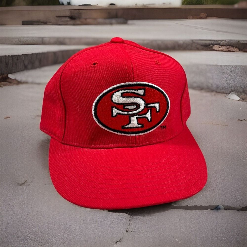 Vintage NFL San Francisco 49ers New Era Hat Cap Fitted 7 1/8 Red Pro Model Rare