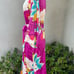 Natori floral midi wrap robe kimono sleeves Sz Small fuchsia pink polyester
