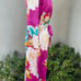 Natori floral midi wrap robe kimono sleeves Sz Small fuchsia pink polyester