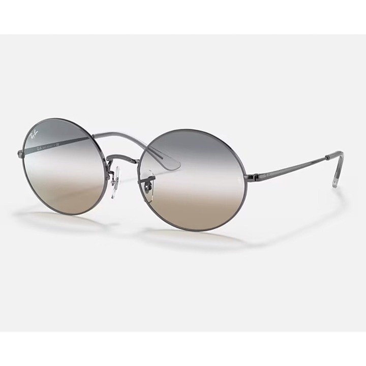 RAY-BAN OVAL 1970 BI-GRADIENT gunmetal GREY/ BROWN SUNGLASSES