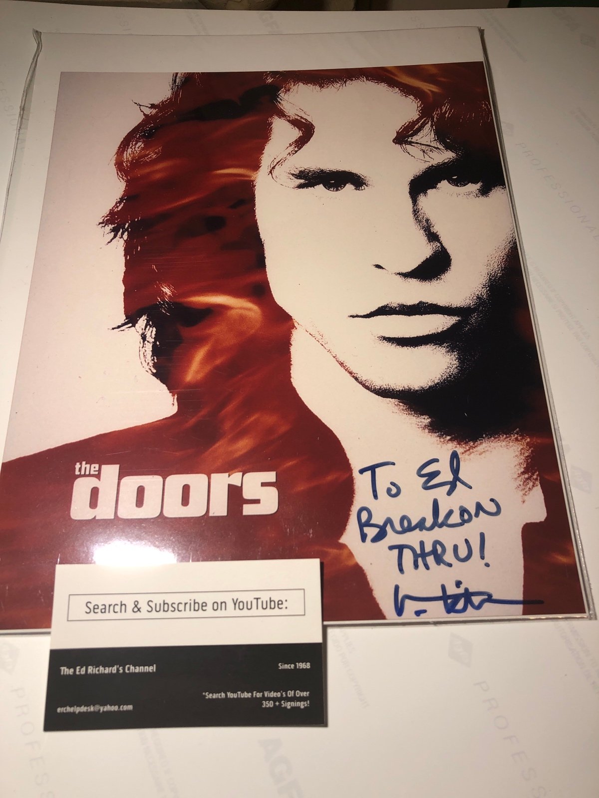 Signed To Ed Break On Thru Val Kilmer Jim Morrison The Doors!!!