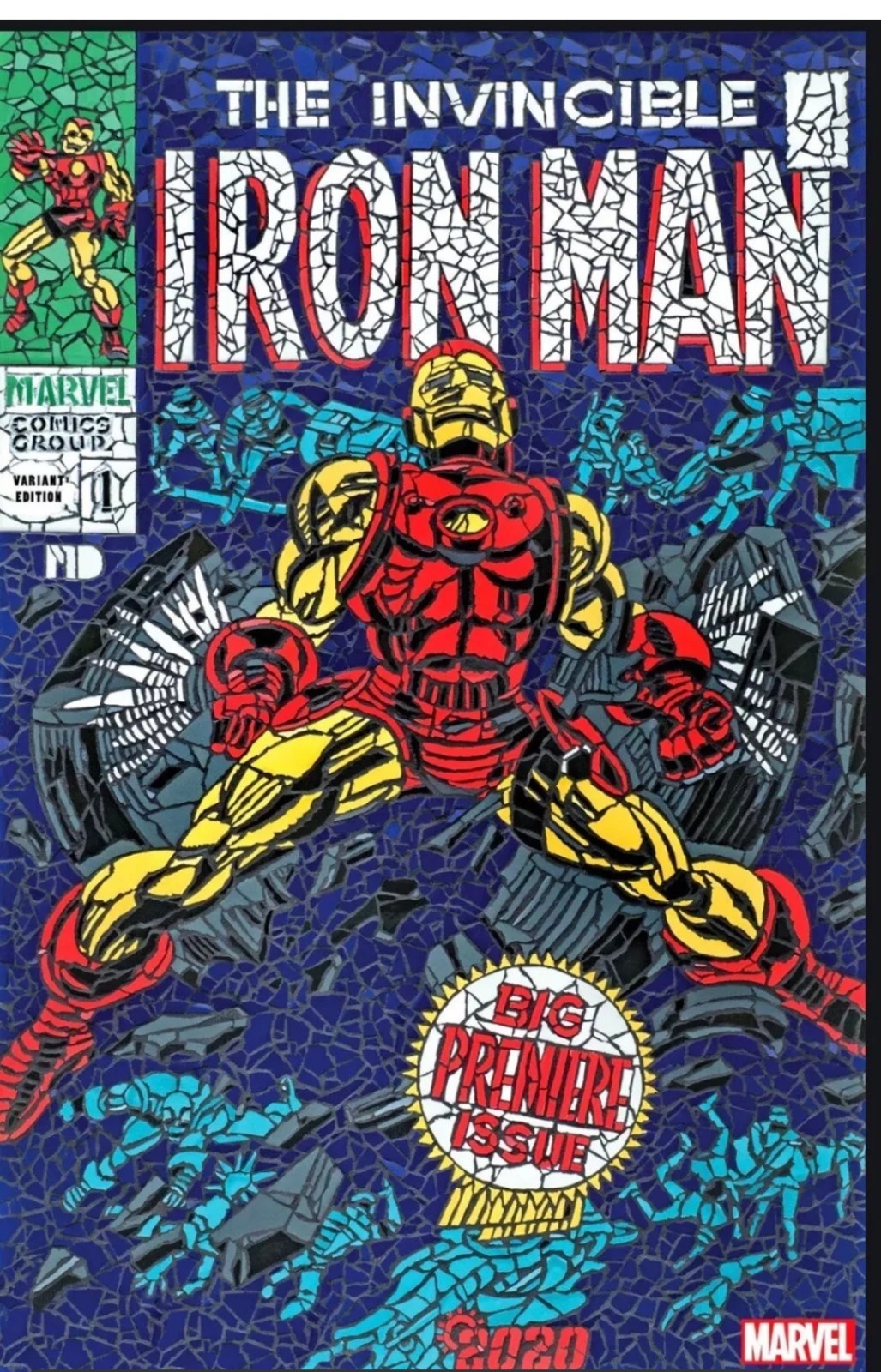 INVINCIBLE IRON MAN (#1) DIMASI EXCLUSIVE SHATTERED FACSIMILE VARIANT COVER LTD