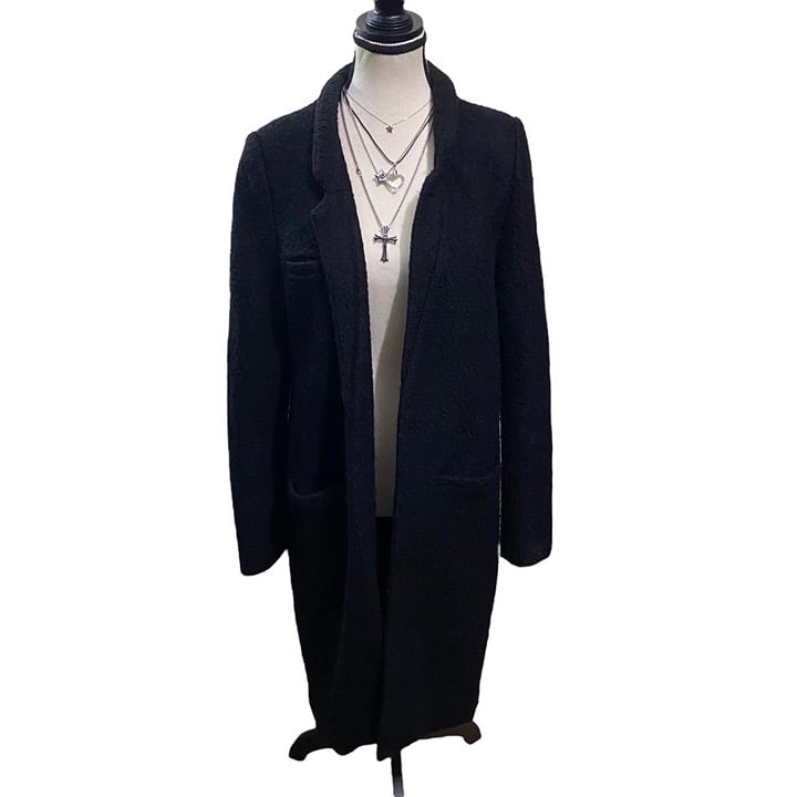 Black Tailored Wool Overcoat