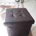 Folding Box Chest with Memory Foam Seat, Tufted Faux Leather - NEW