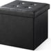 Folding Box Chest with Memory Foam Seat, Tufted Faux Leather - NEW