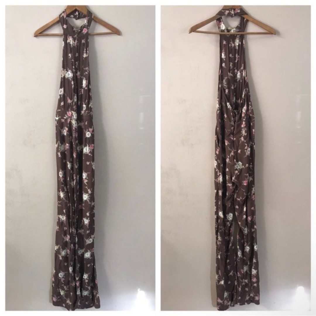 Flynn Skye Brown Floral Halter Jumpsuit