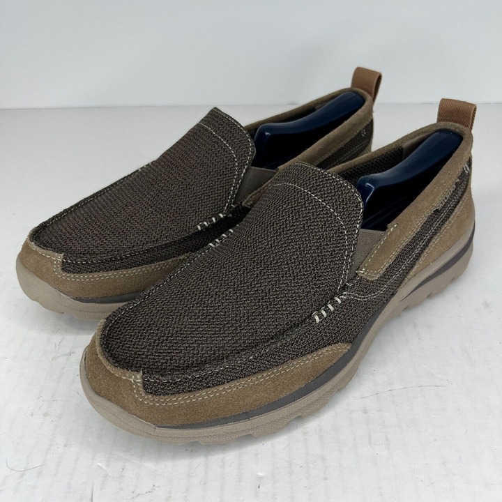 Skechers Mens 64365 Brown Superior Milford Memory Foam Slip-On Size 9 Loafers