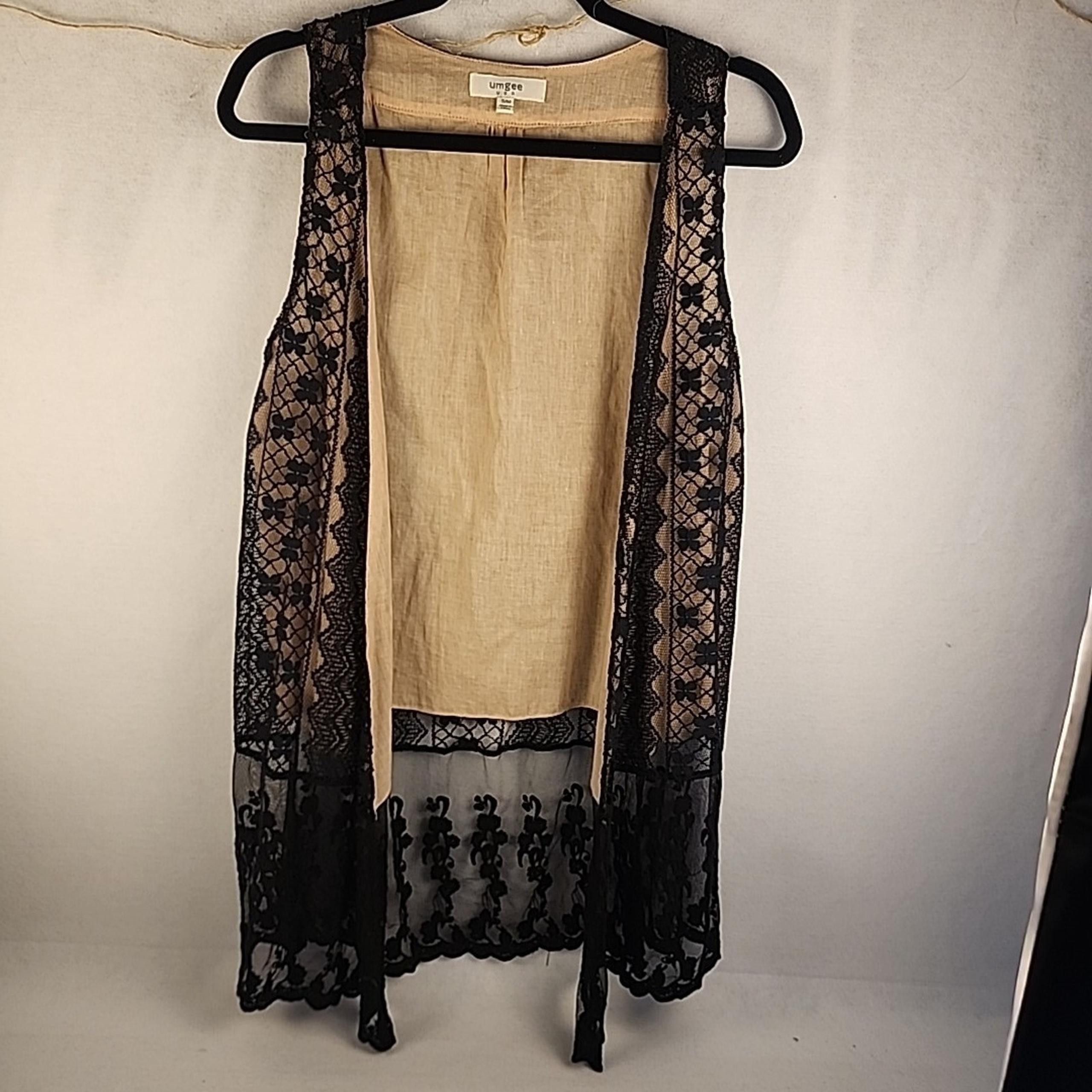 Umgee Women’s Lagenlook Whimsygoth Witchy Cotton Blend Lace Vest S/M Feminine
